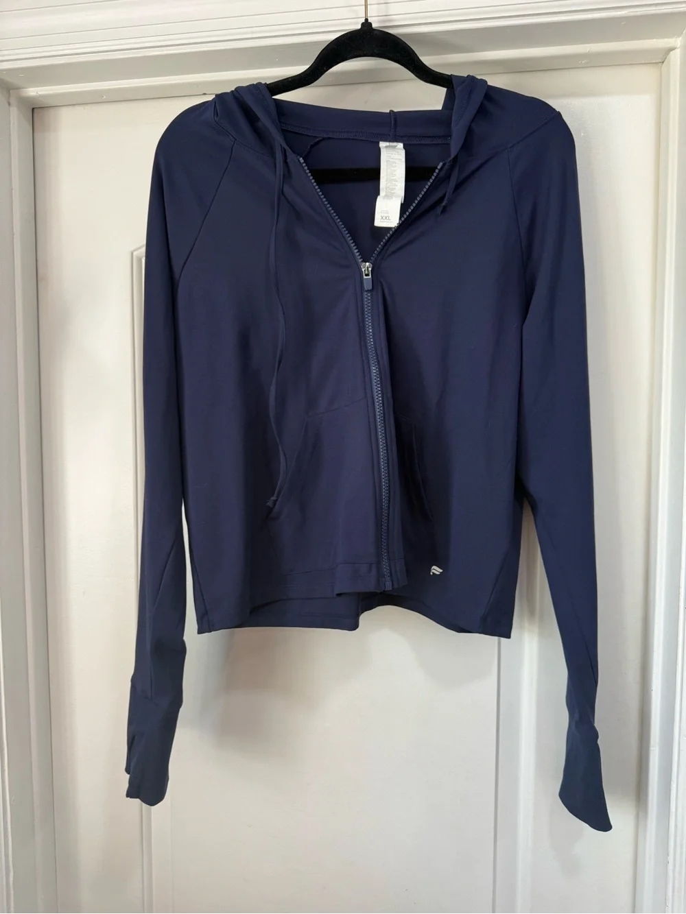 Fabletics Navy Zip crop Hoodie Jacket XXL